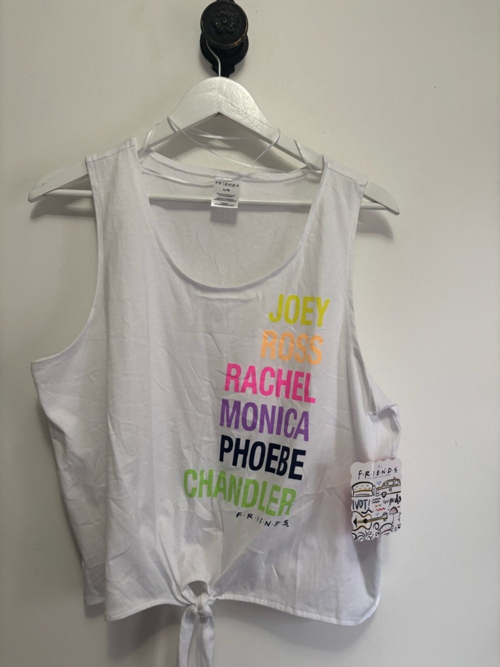 FRIENDS NWT White Tank Top with Neon Character Names